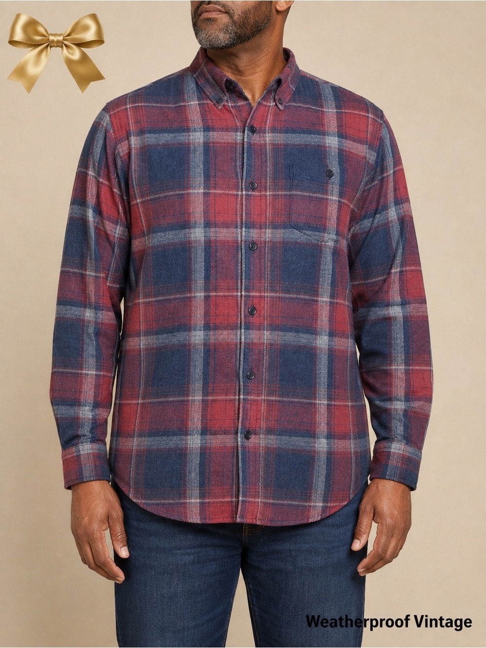 Weatherproof Vintage Flannel Shirt Grey Cranberry Button Down Cuff XXLT